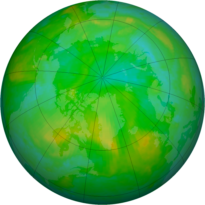Arctic ozone map for 22 July 2004
